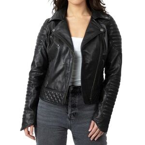 Road Armor Black Quilted Leather Moto Biker Jacket Women’s Size Large